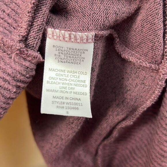 Mix by 41 Hawthorne Mauve Purple open cardigan sweater pockets EUC size small - Picture 11 of 12